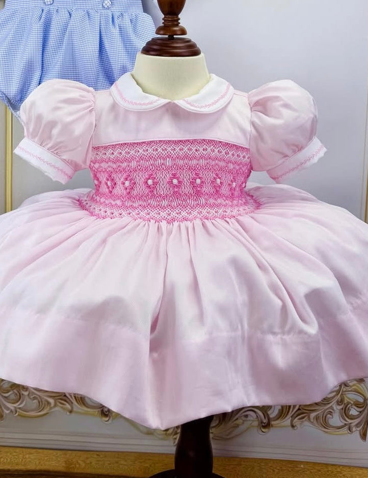 newborn smock dress Pink smock dress