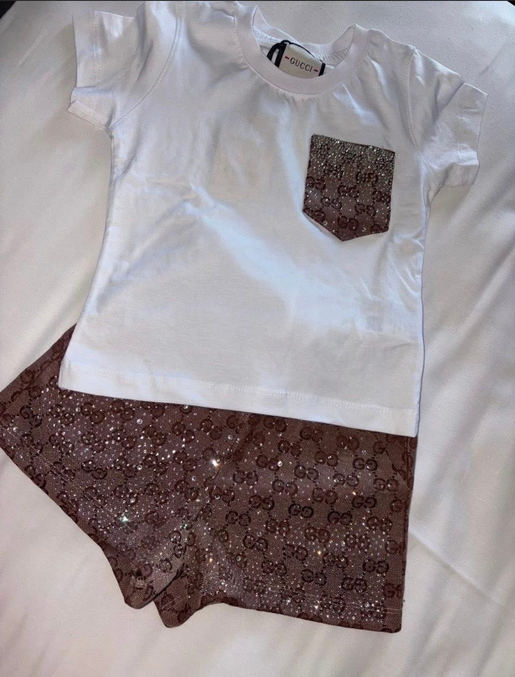 Girls sparkling GG short set