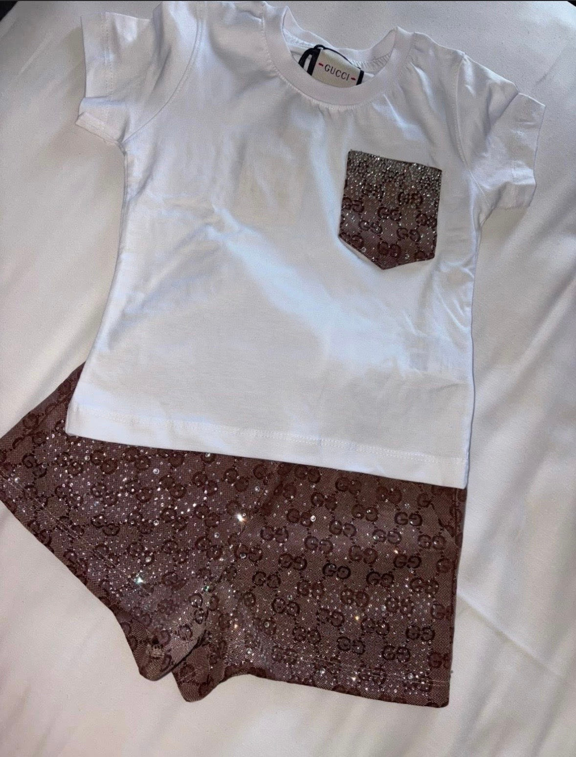 Girls sparkling GG short set