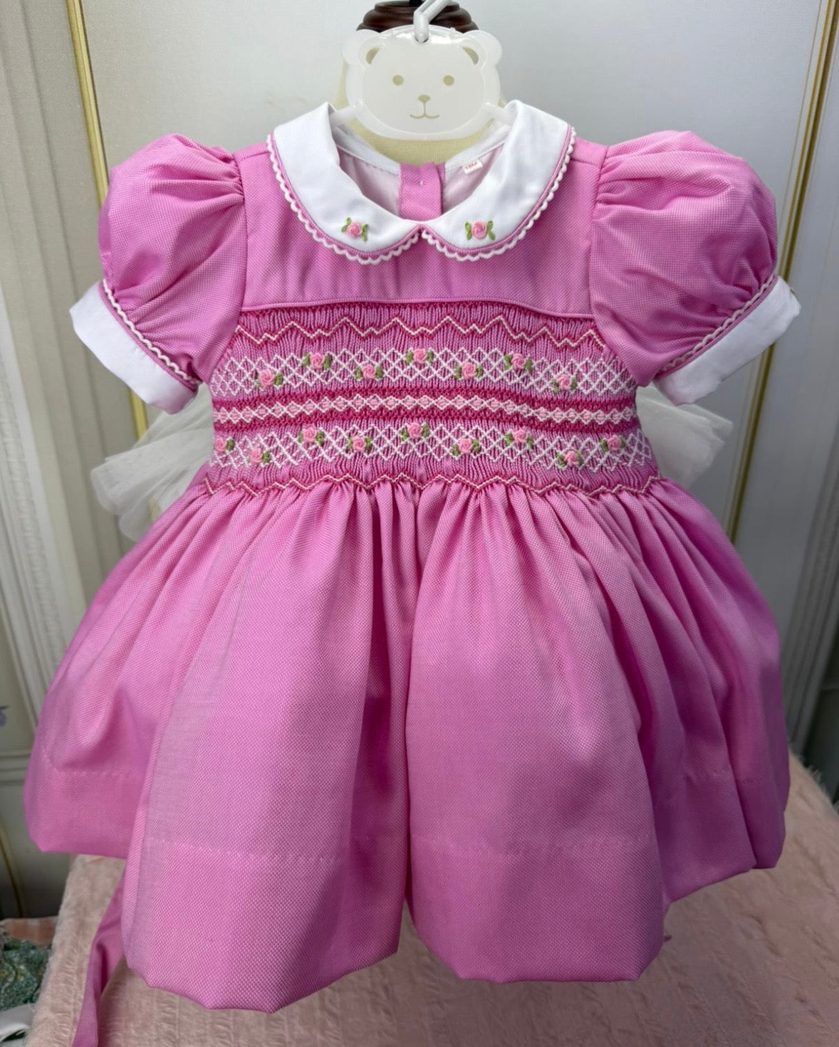 Alora pink smock dress