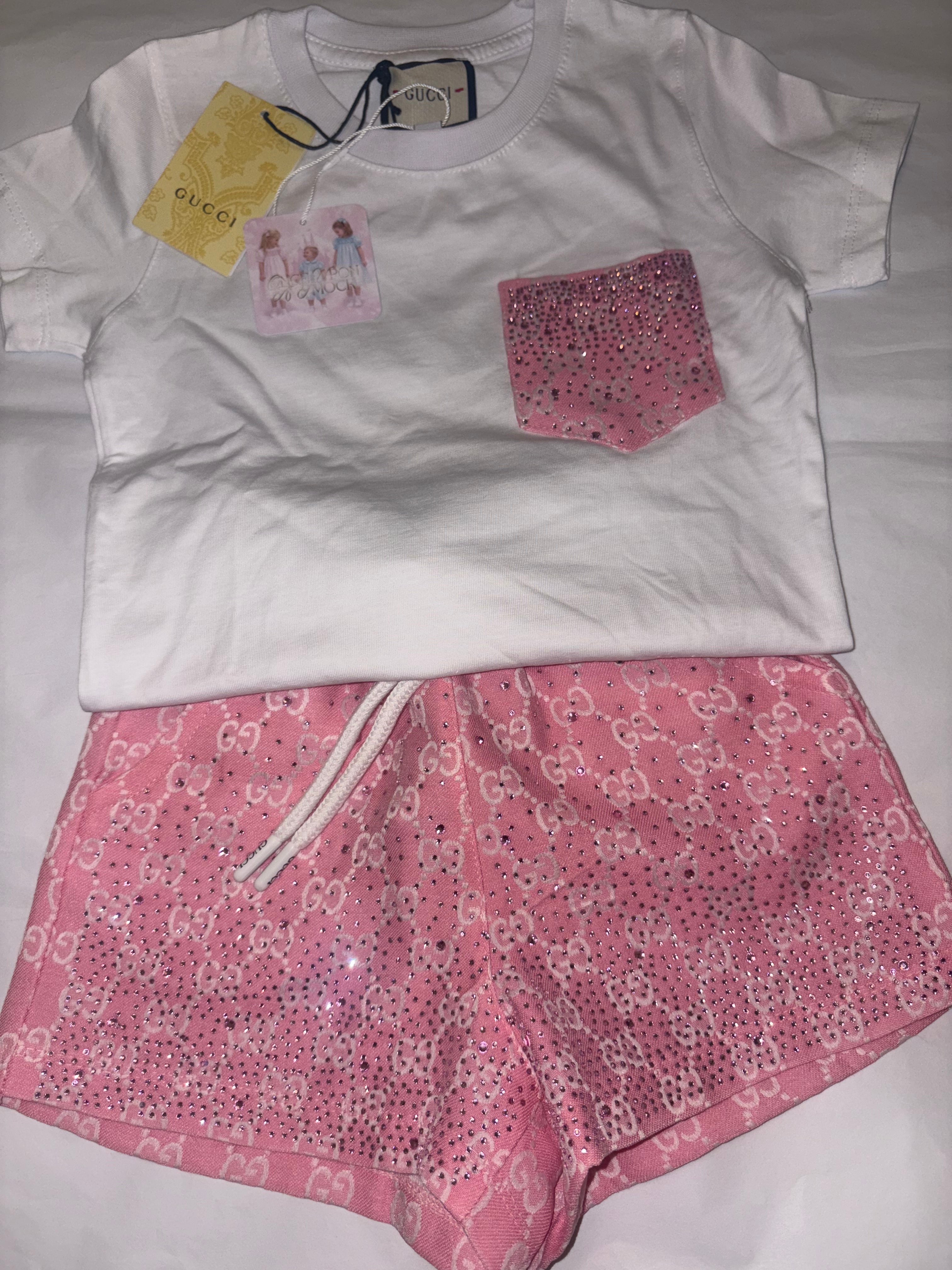 Girls GG sparkle short set