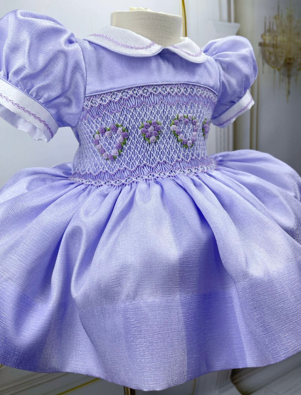 Pre order due in 10th-16th December           Lilac shimmer smock dress