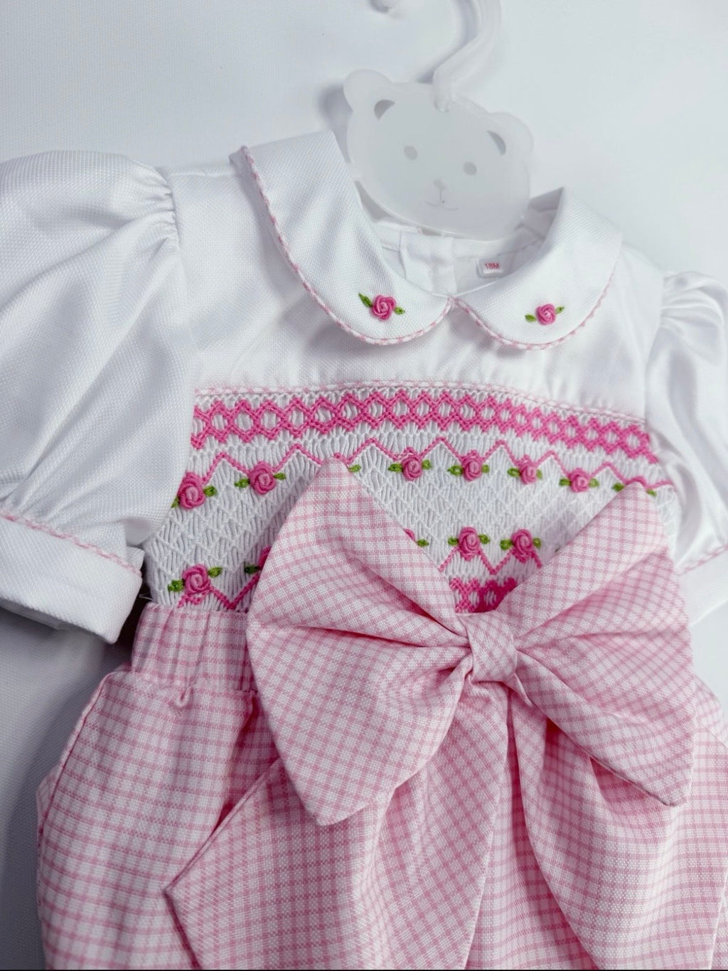 Larosa white and pink romper set