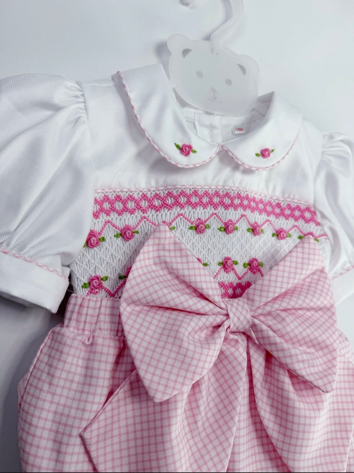 Larosa white and pink romper set