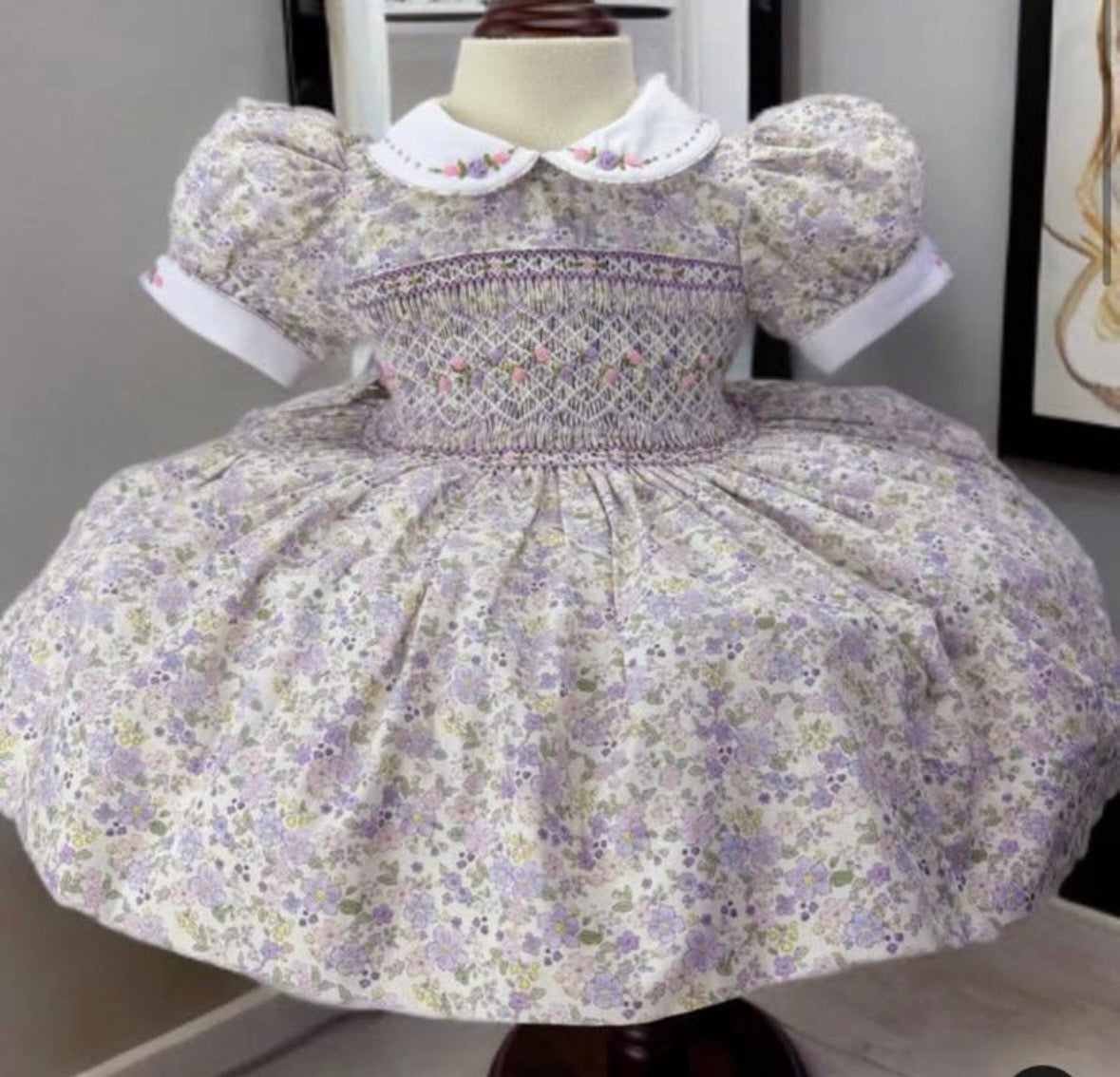 Elara floral smock dress