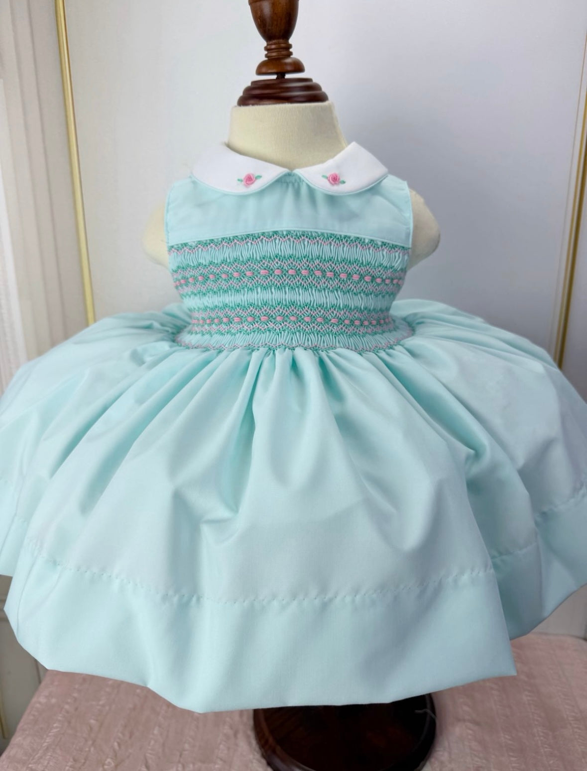 Roseanne Mint green smock dress