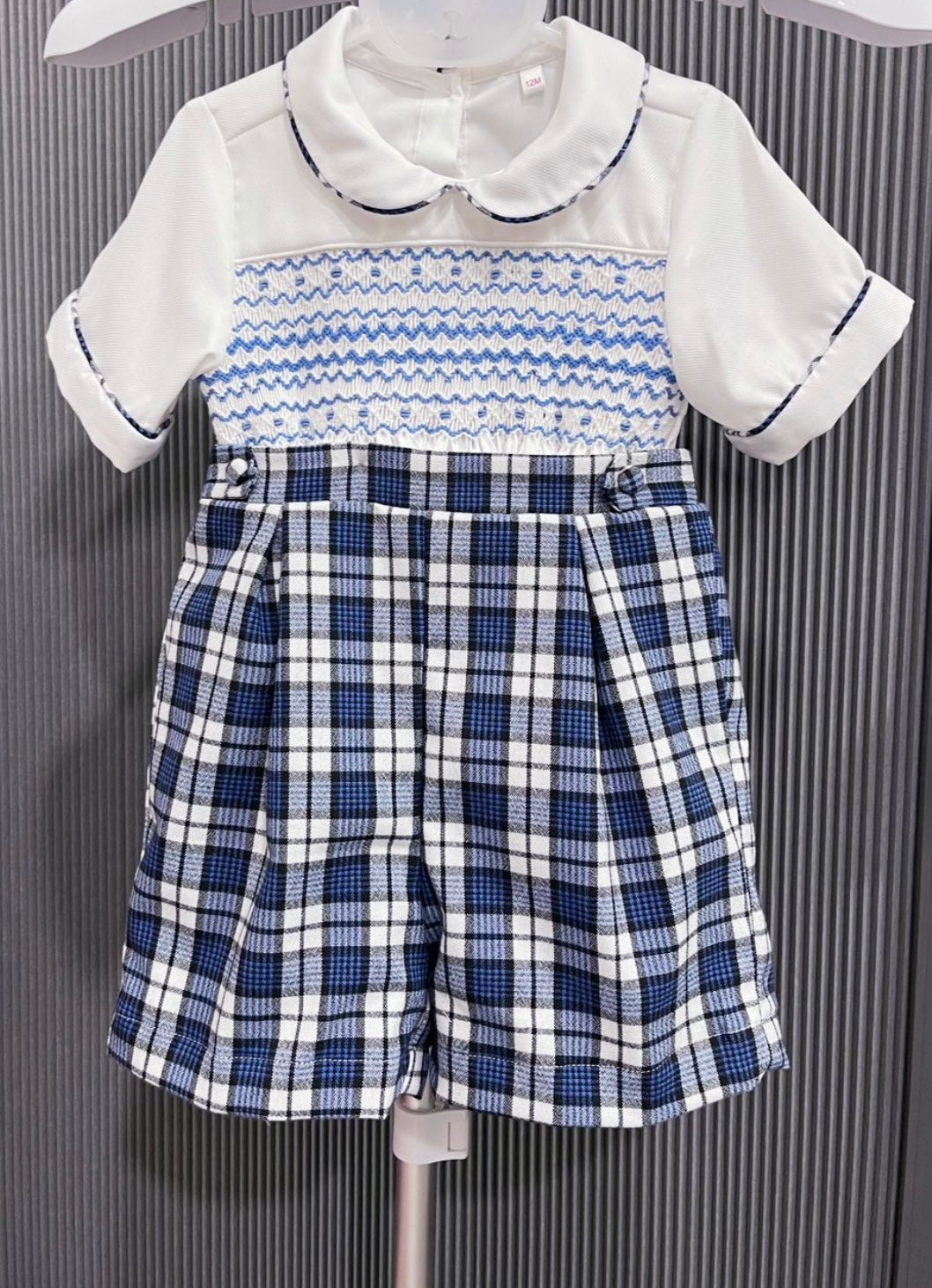 Boys smocked shorts set