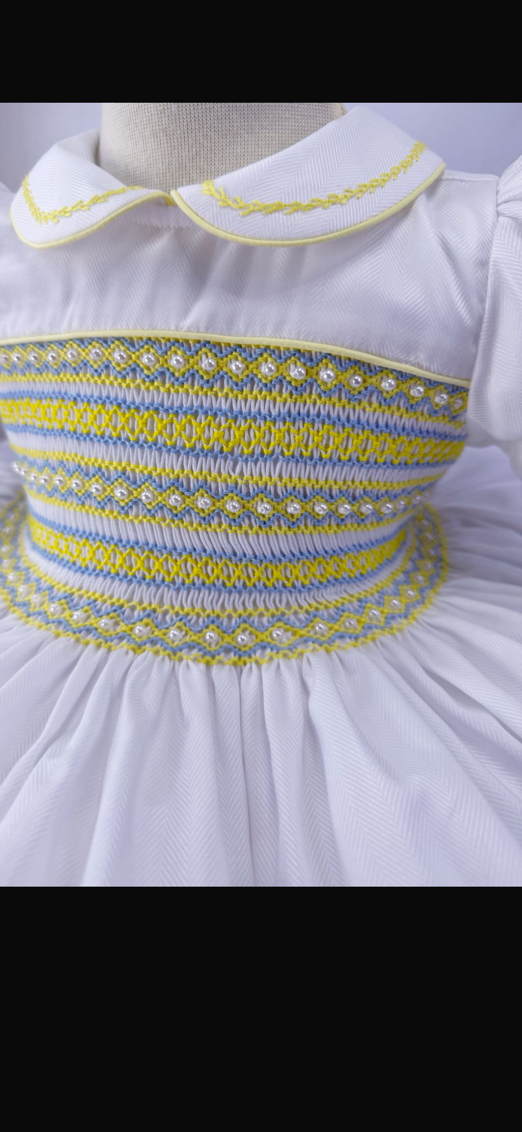White & lemon smock dress