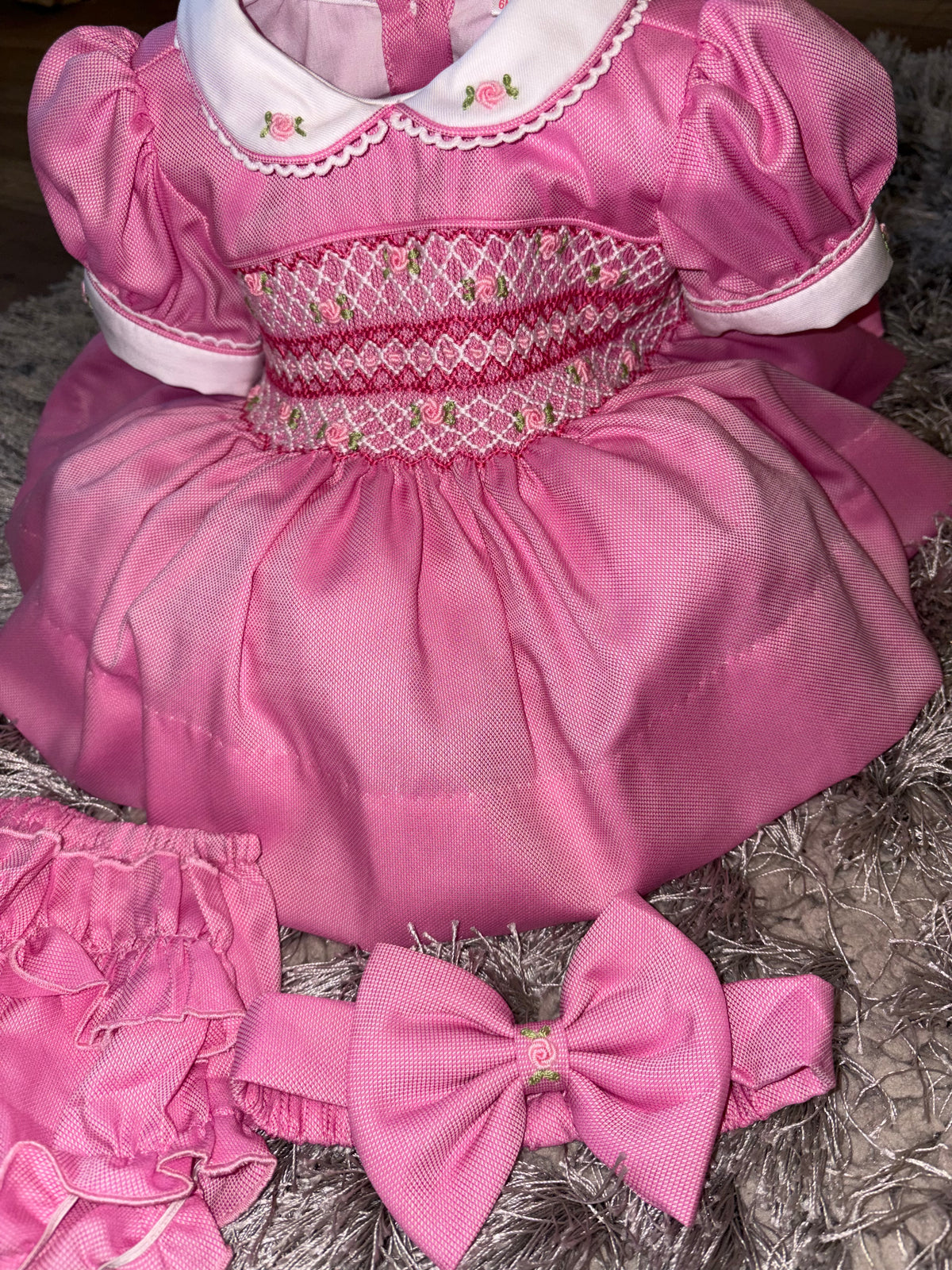 Alora pink smock dress