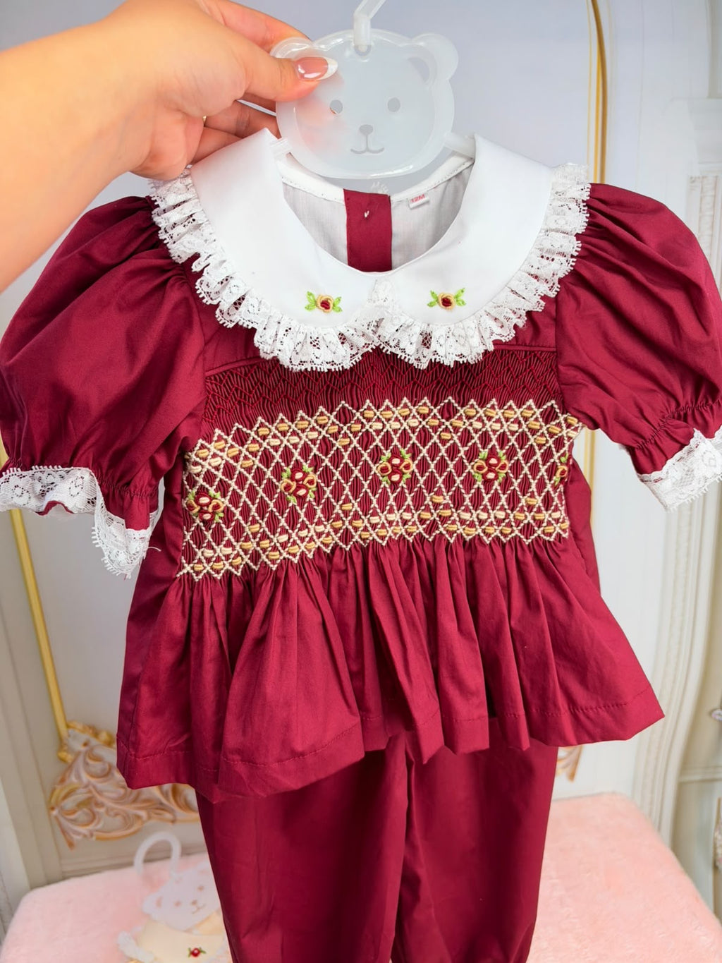 Burgandy smock pyjamas
