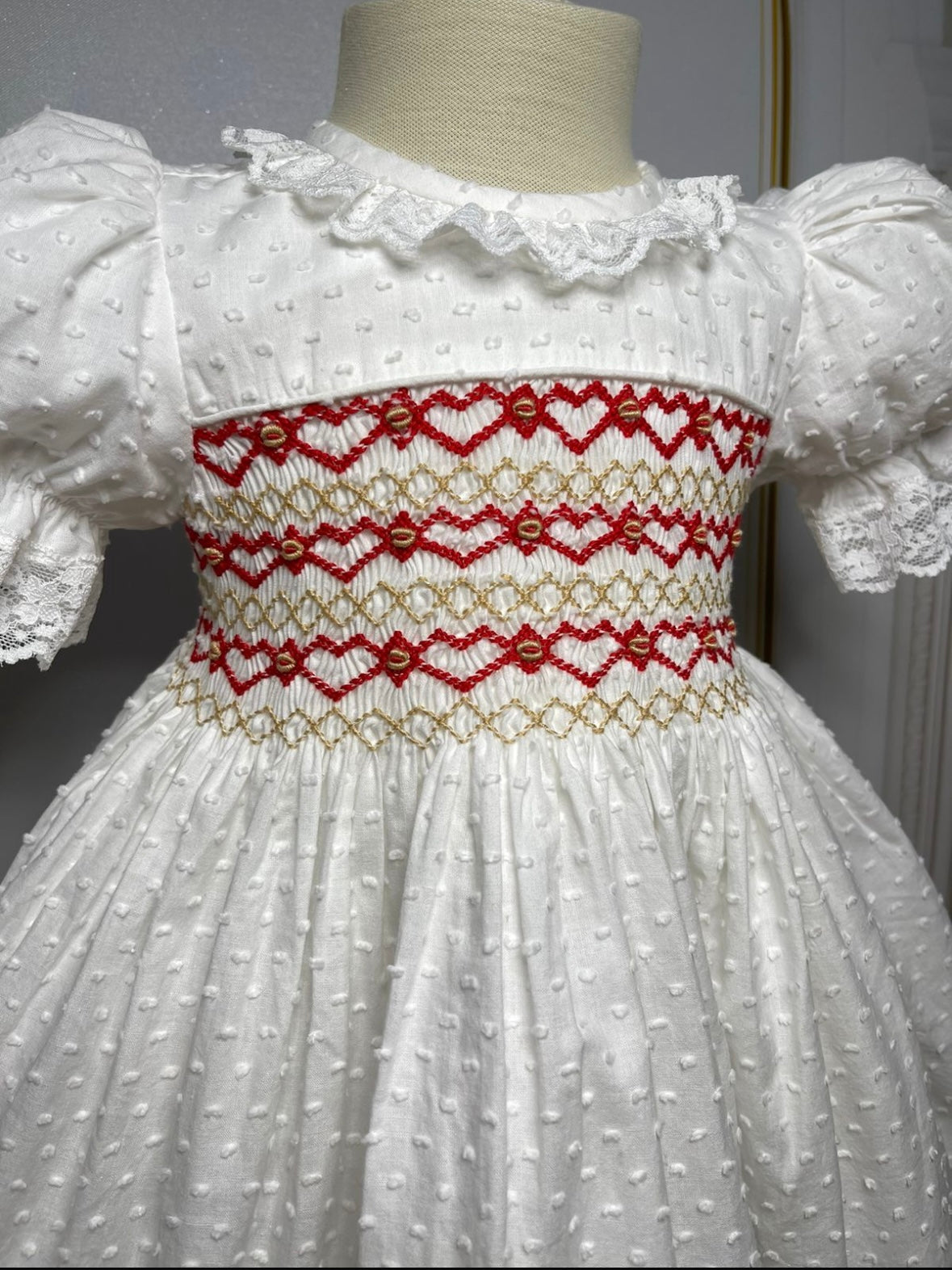 White Swiss dot night gown set