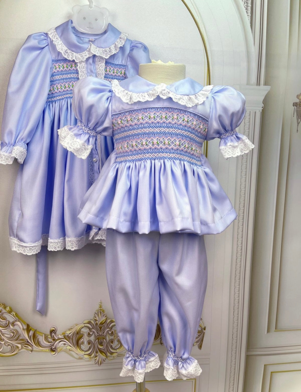 Pre order due in 10th - 16th December             Blue smock pjs set