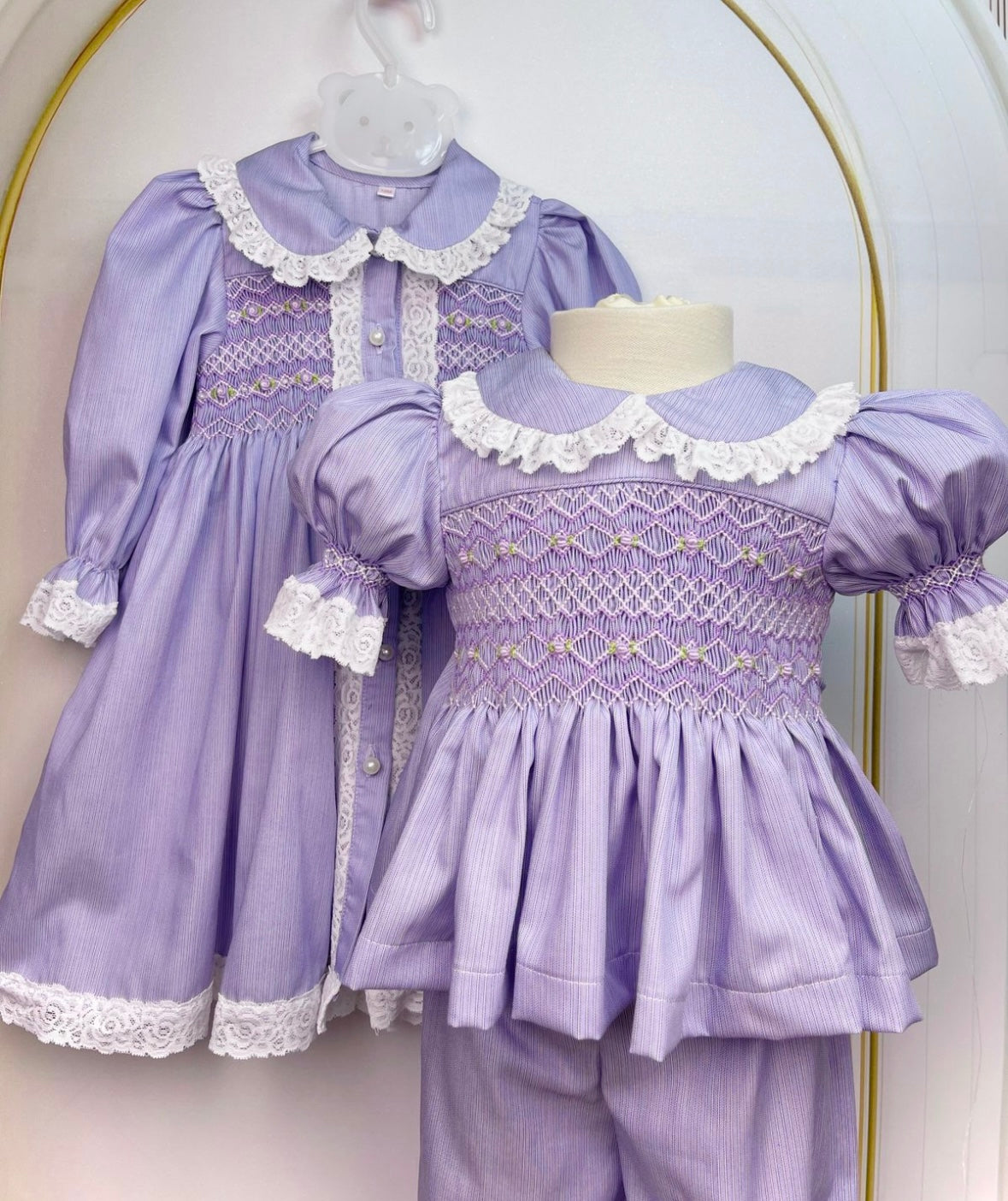 Lilac smock 3pcs pj set pre order due in 10th - 16th December