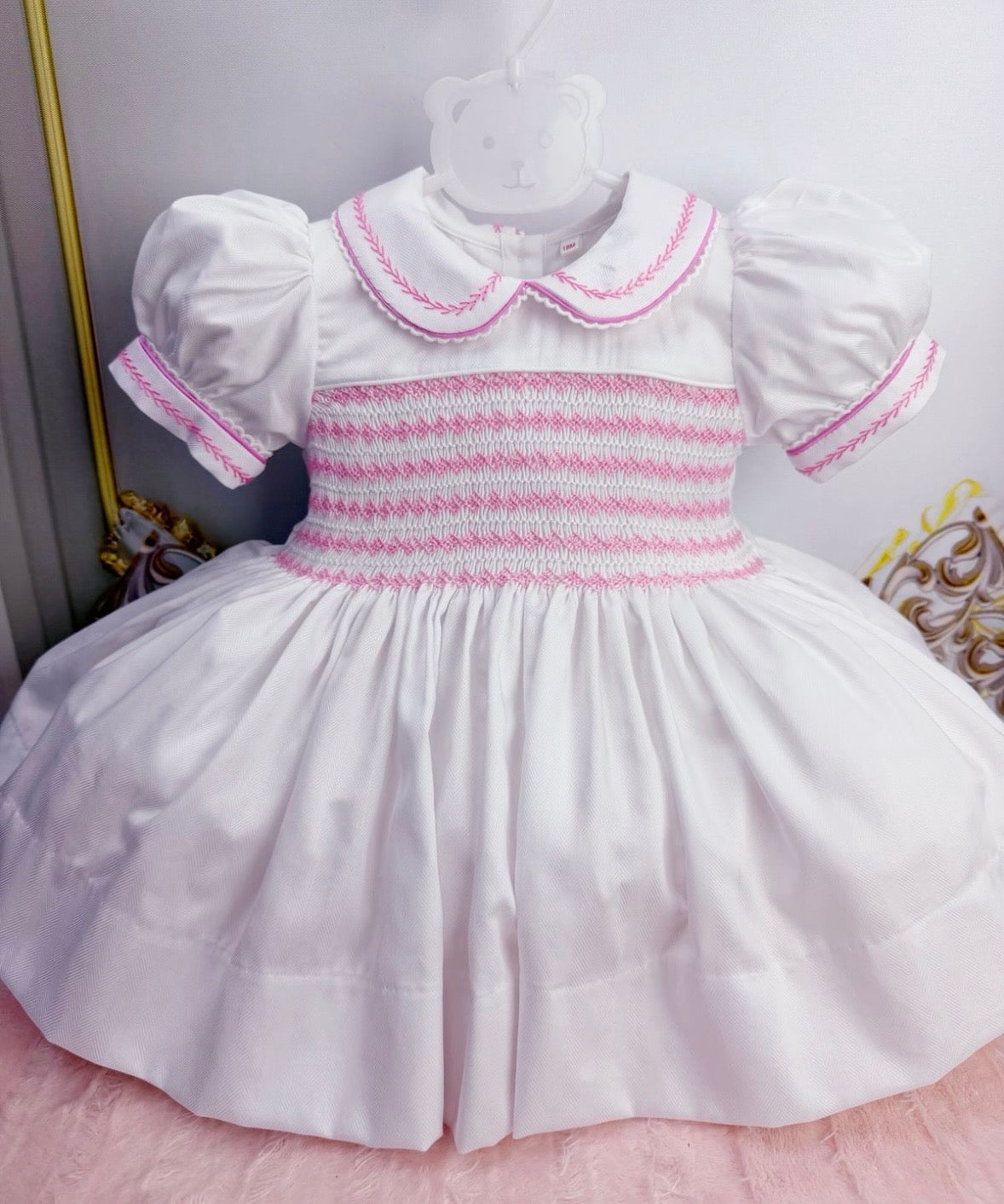 Roma white smock dress