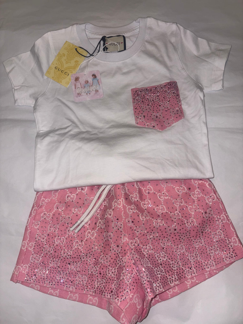 Girls GG sparkle short set