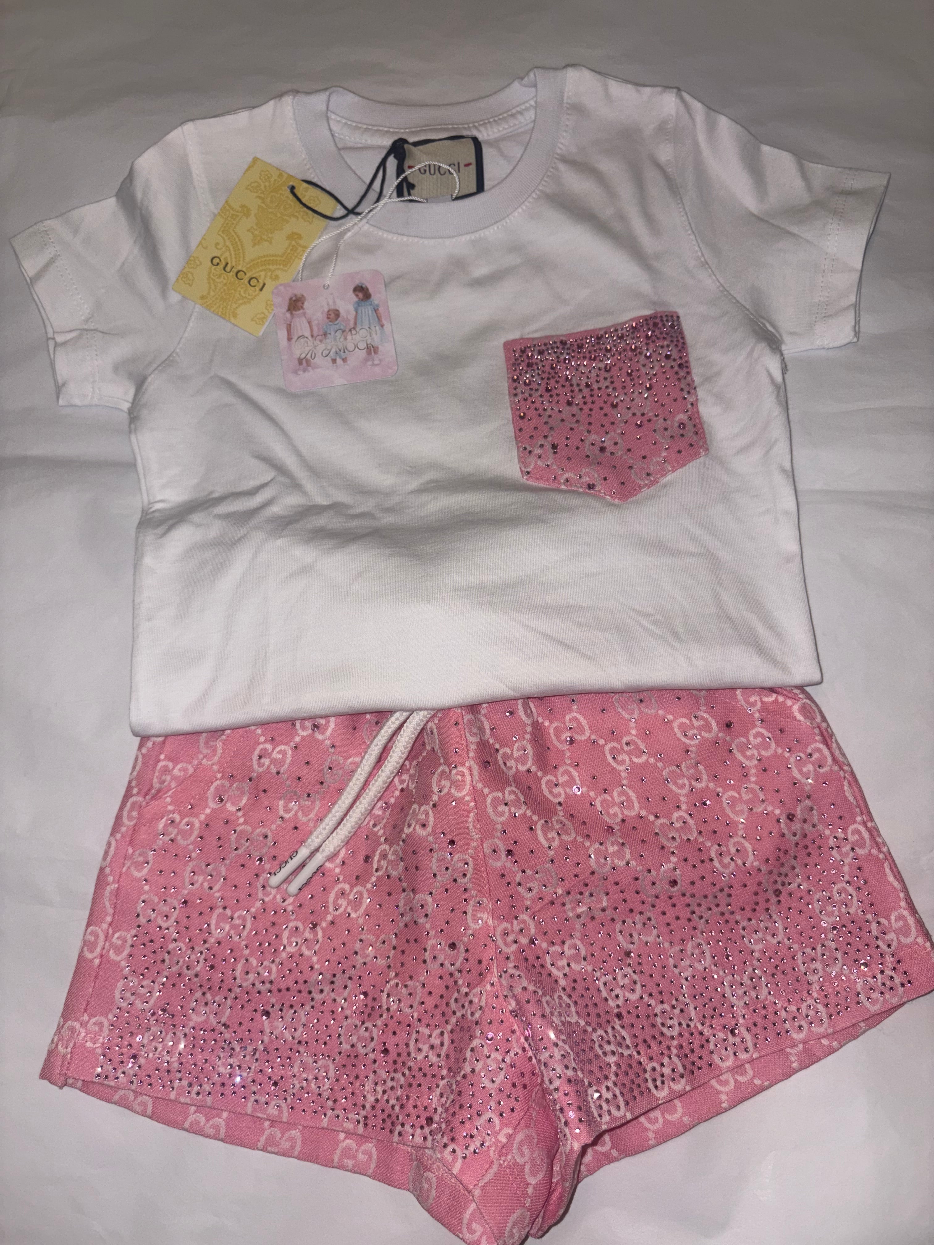Girls GG sparkle short set