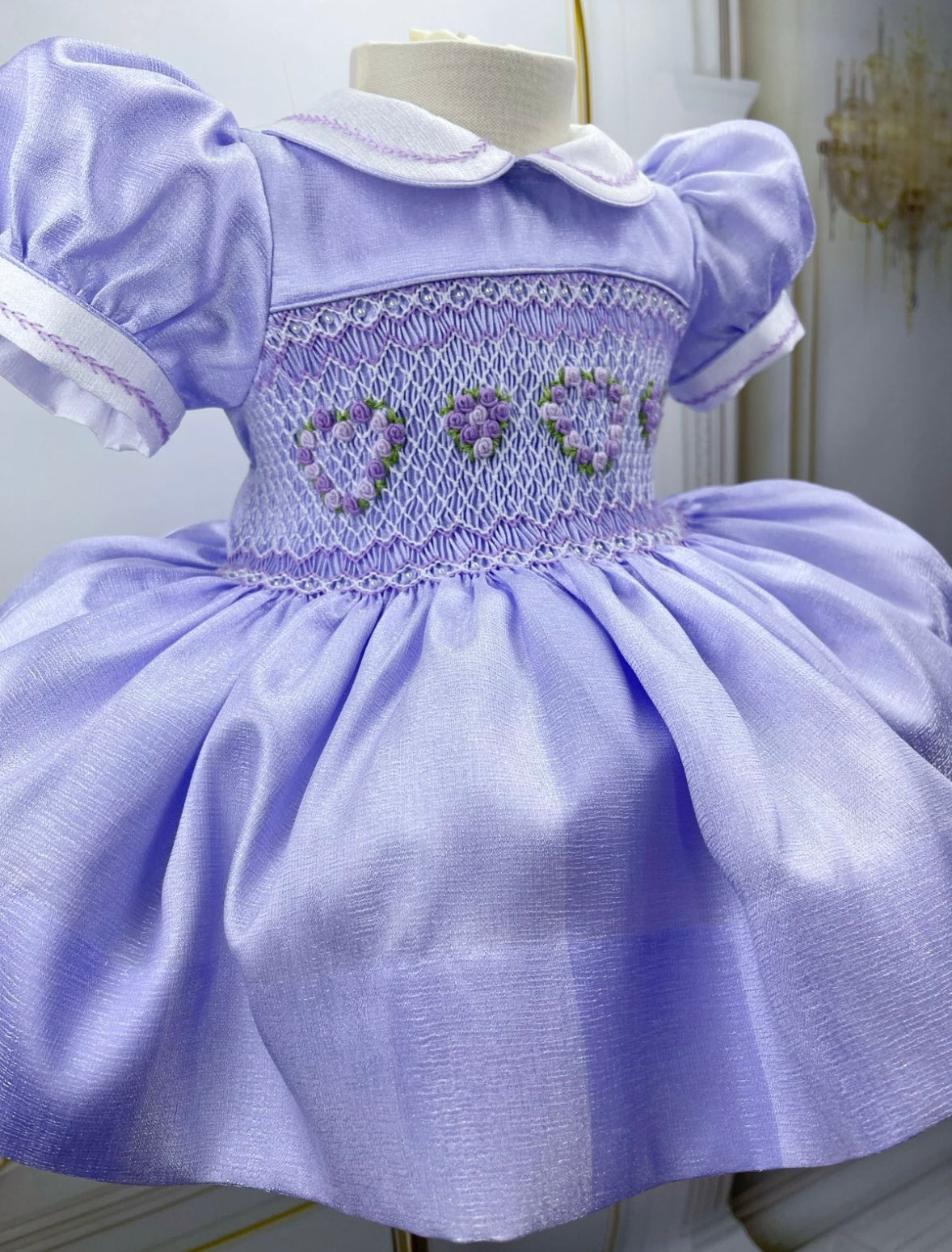 Pre order due in 10th-16th December           Lilac shimmer smock dress
