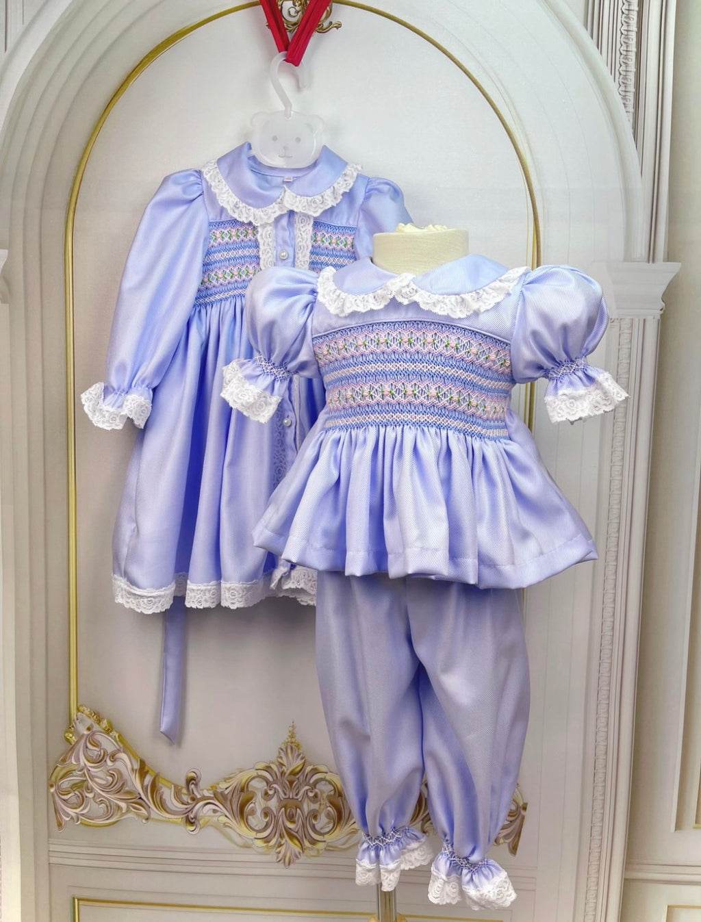 Blue smock pjs set