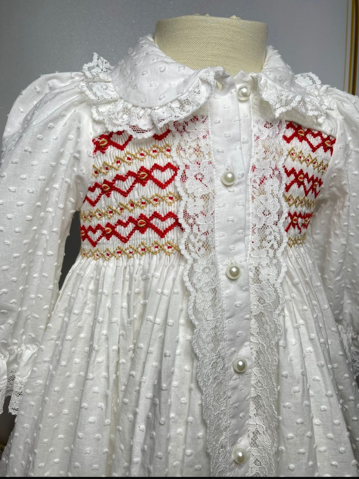 White Swiss dot night gown set