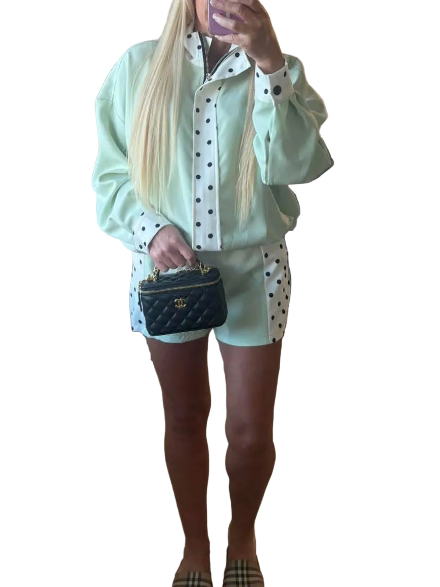 Ladies mint green short & top coord set one size 8-12
