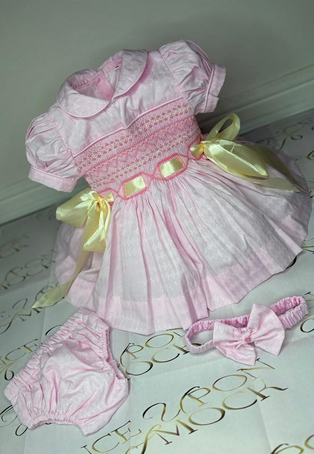 Lilly Ann pink smock ribbon dress