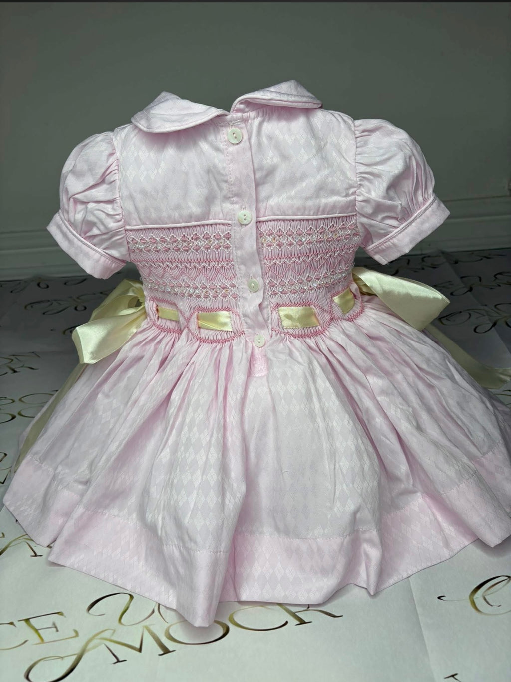 Lilly Ann pink smock ribbon dress