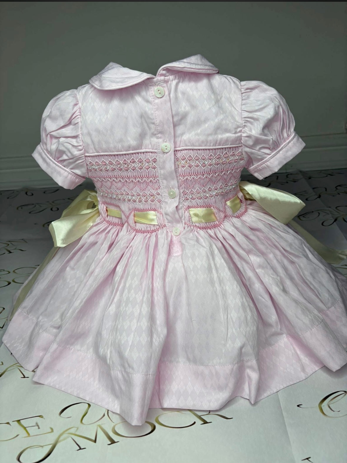 Lilly Ann pink smock ribbon dress