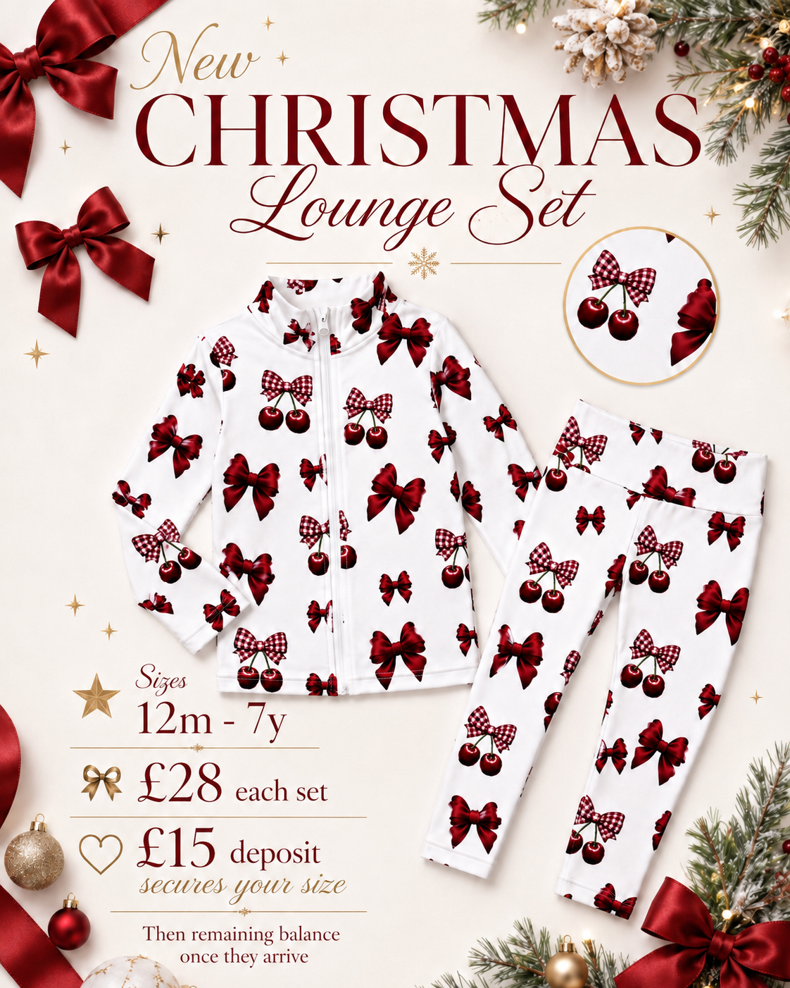 Pre order due 1st October Christmas lounge set