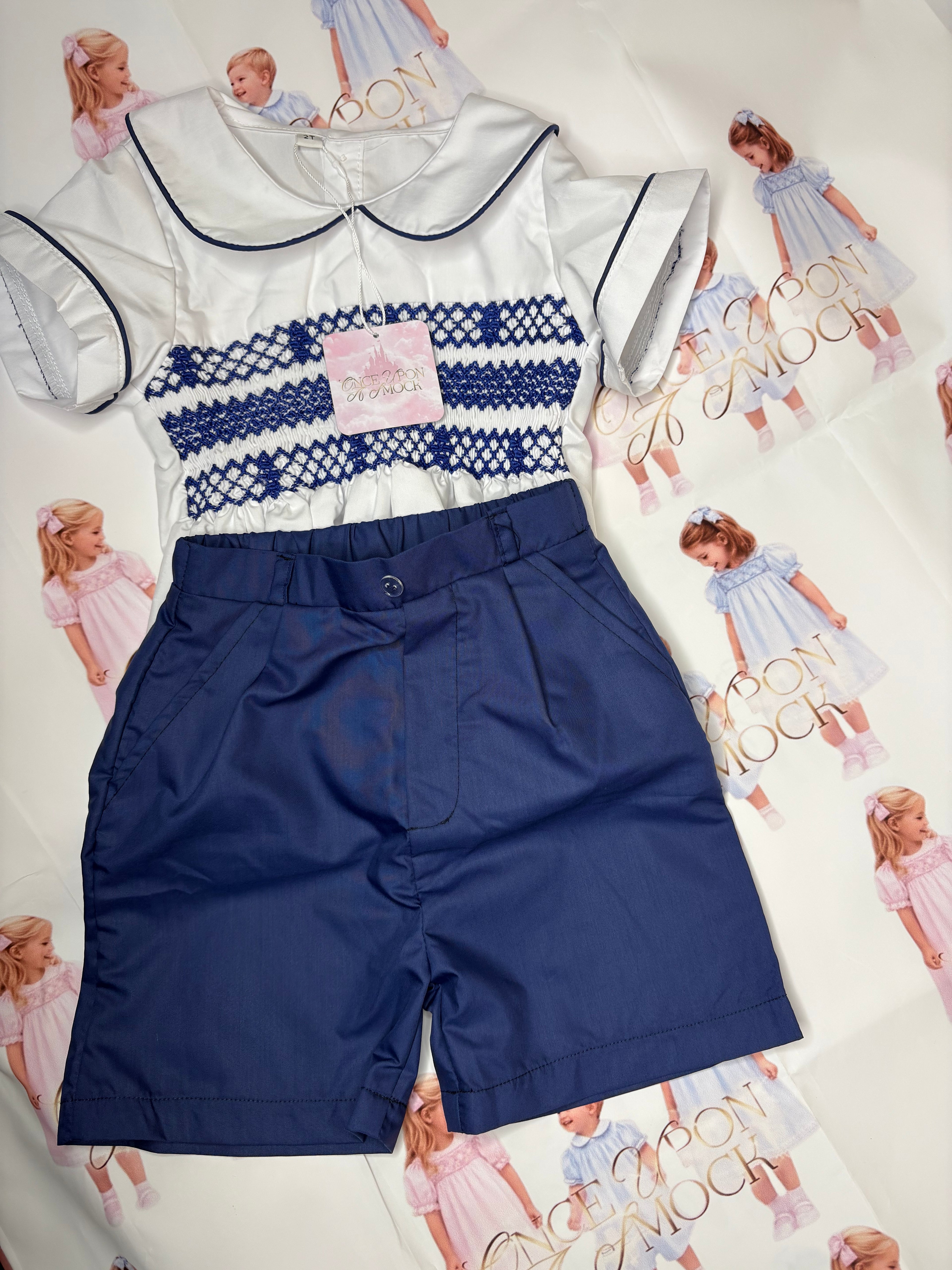 Boys smock shorts set