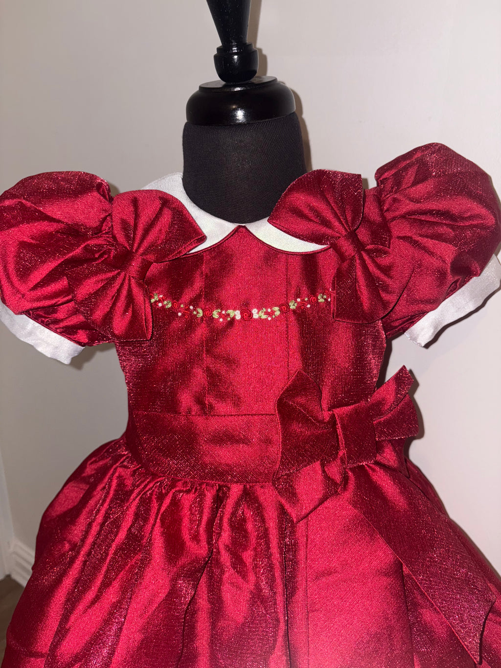 Red organza dress