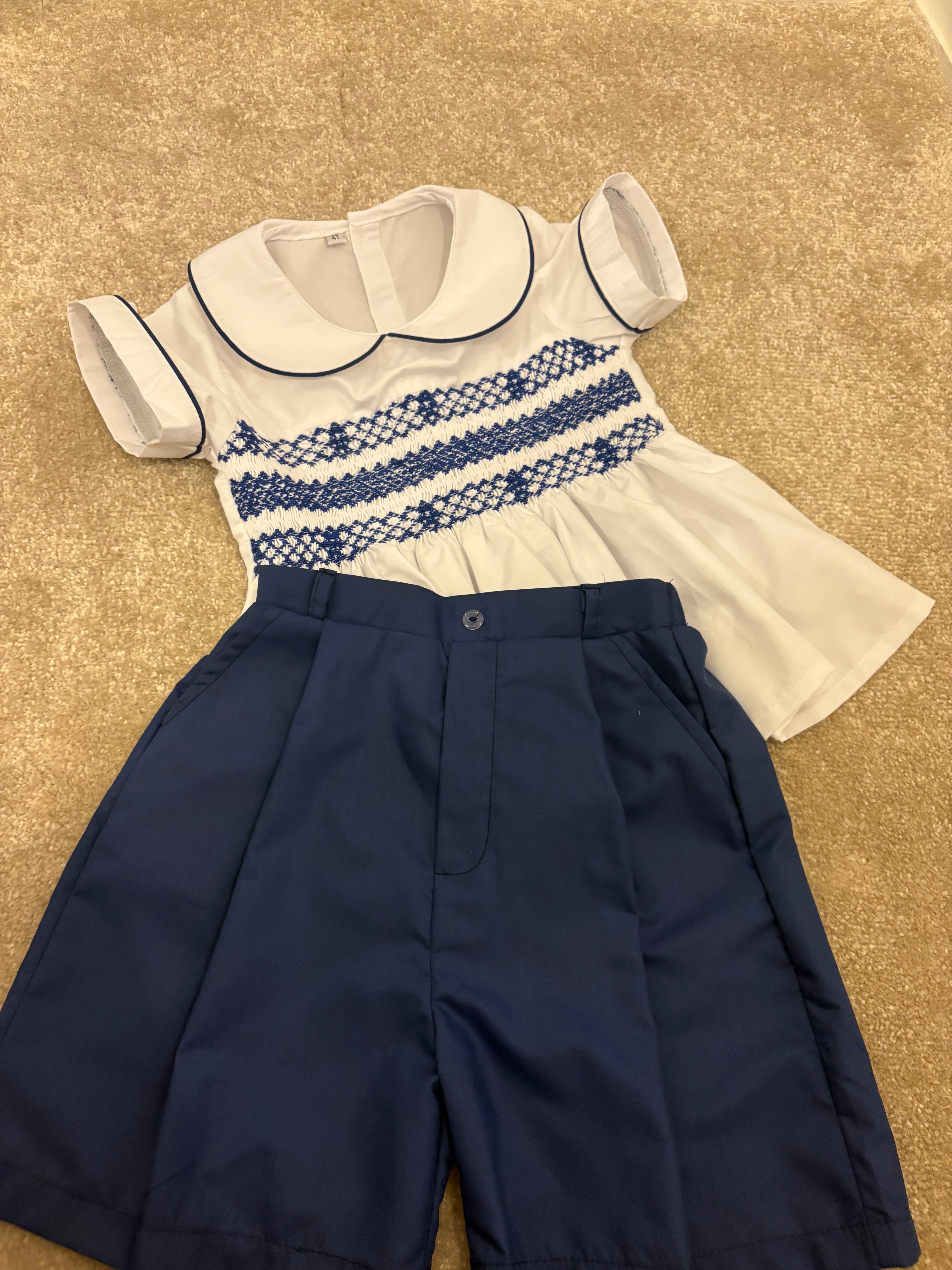Boys smock shorts set