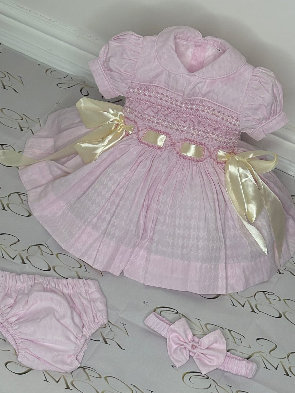 Lilly Ann pink smock ribbon dress